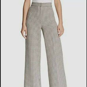 Joie Women's Beige Plaid High Waist Wide Leg Pants - Nearly New!